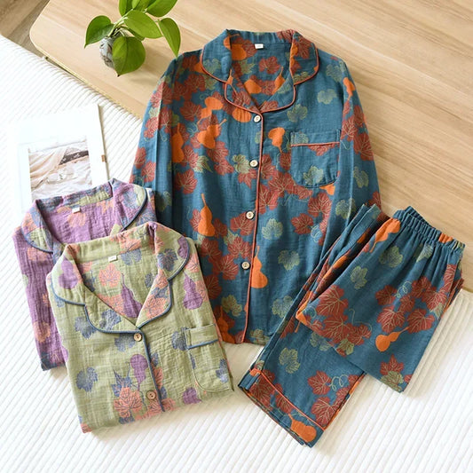 Classic Cotton Vintage style Long sleeved Pyjama set