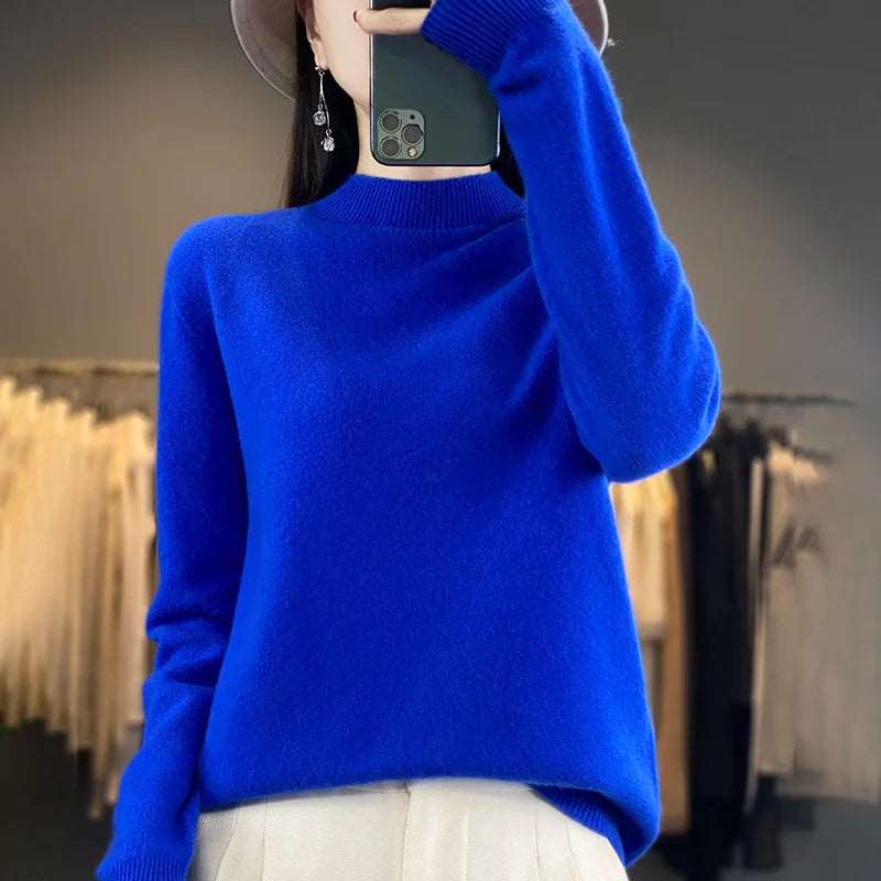 100% Merino Wool Sweater Women Knitwear