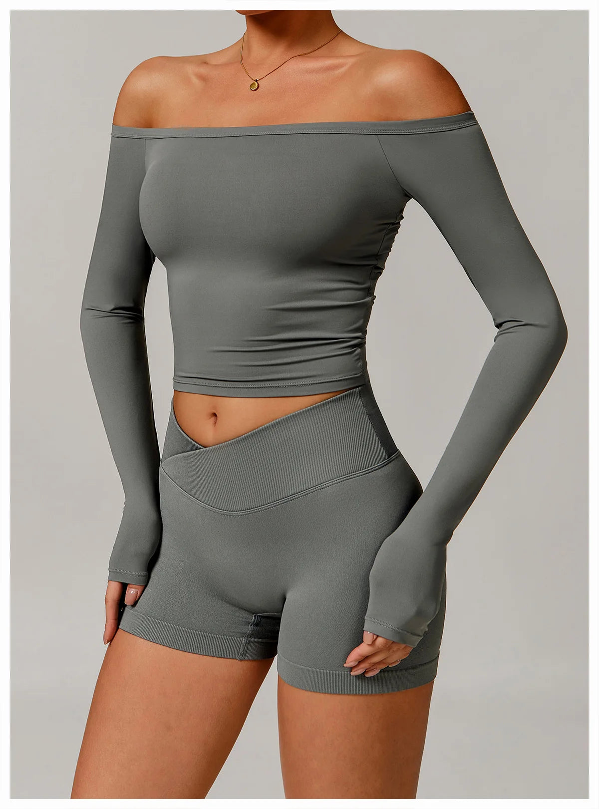 Long Sleeve Fitness Running Push Up Gym Top