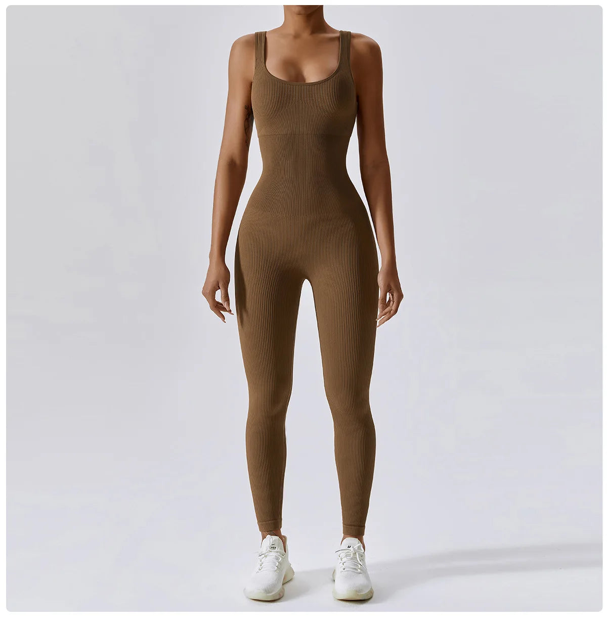 Seamless One Piece Ribbed Workout yoga bodysuit