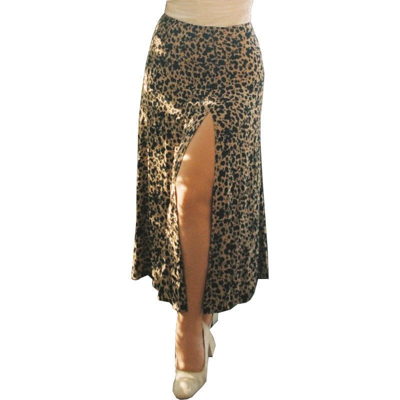 New Fashion vintage skirt brown-leopard