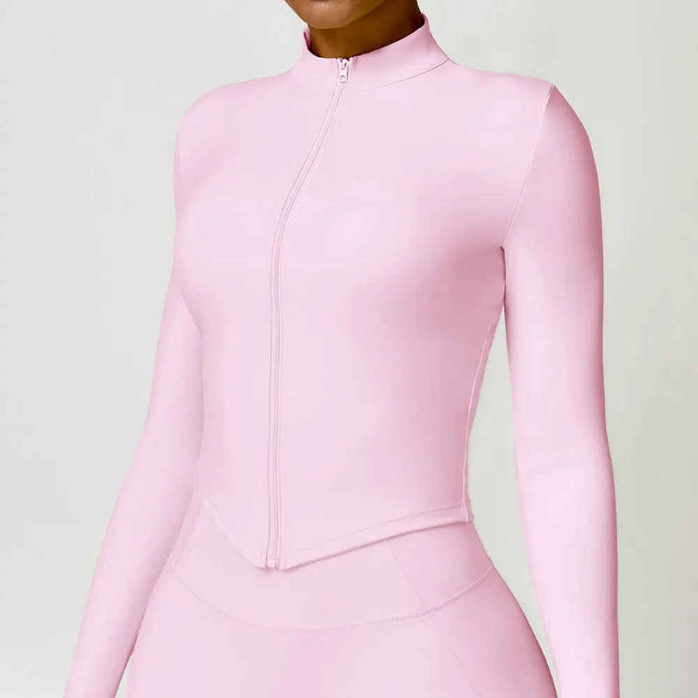 Long sleeved zipper Gym Workout jacket