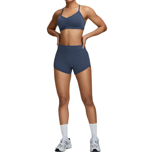 2PCS Women Yoga sports bra and short Set