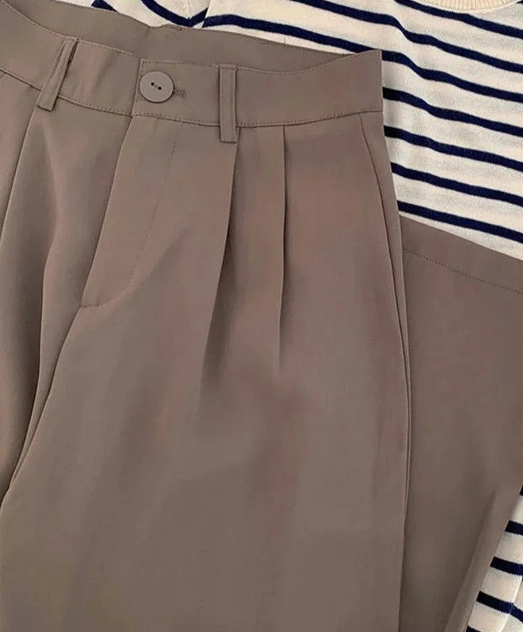 Wide leg Drape Trousers