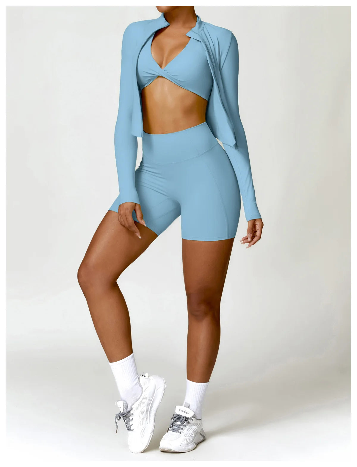 Long sleeved zipper Gym Workout jacket