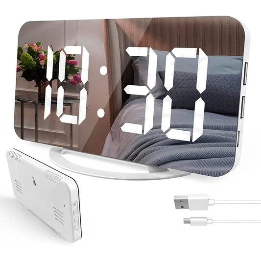 Digital 7" LED Mirror Electronic alarm Clock