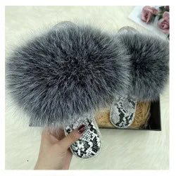 Furry Pom Pom Slipper Sandals