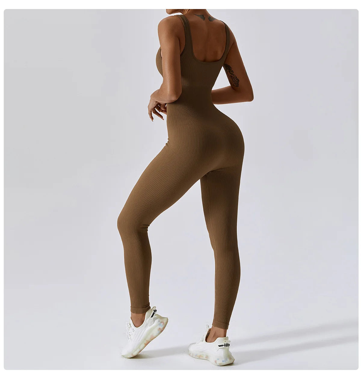 Seamless One Piece Ribbed Workout yoga bodysuit