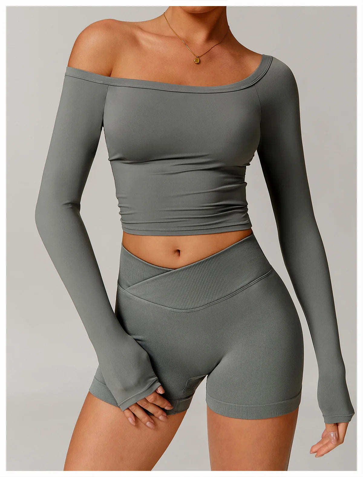 Long Sleeve Fitness Running Push Up Gym Top