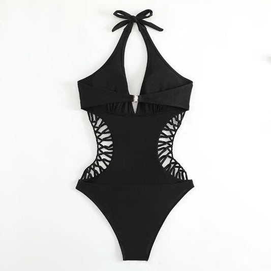 Cut out Halter Neck swimsuit