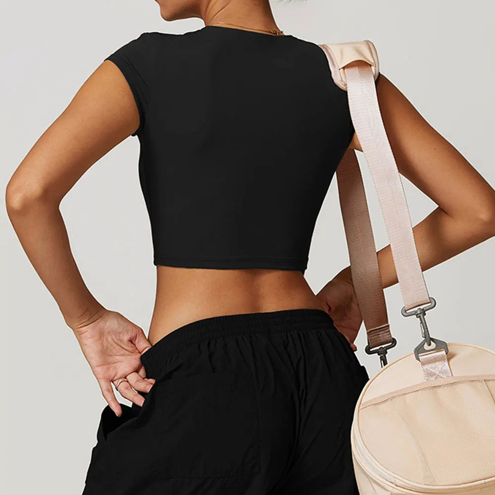 Short Sleeve Gym Workout Gym crop Tops