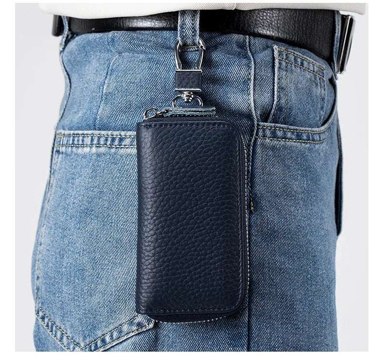Multifunctional Zipper leather Key Case