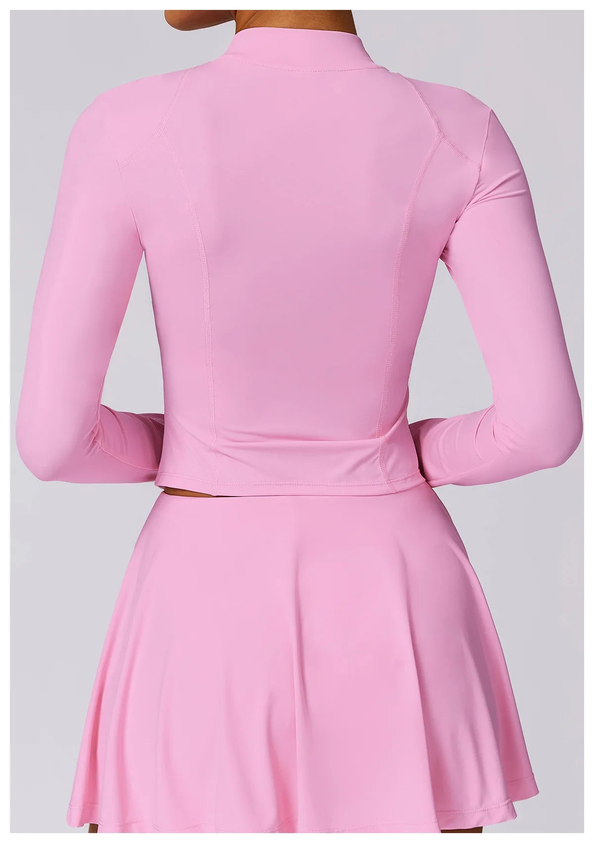 2 piece Yoga Fitness Sports Short Skirt Long Sleeved set