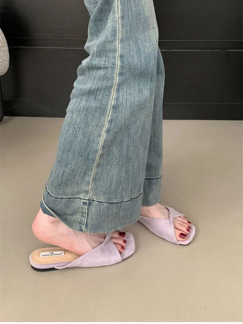 Open Toe pastel Color flat Sandals