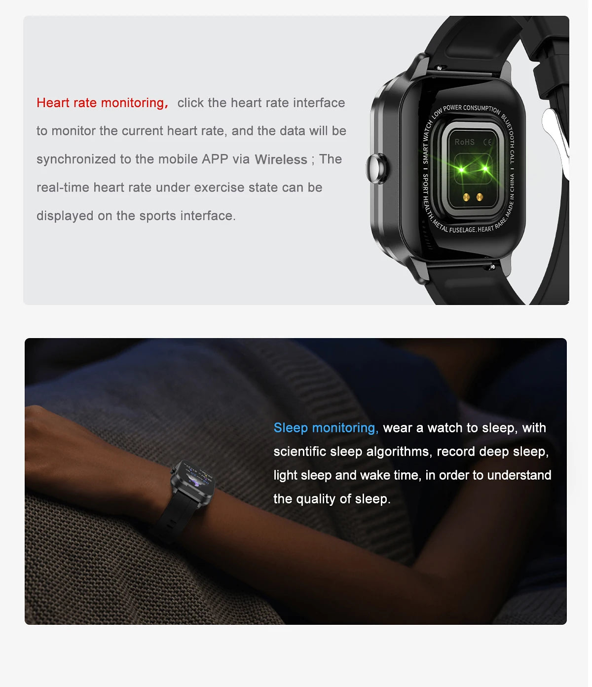 2.01 inch TWS 2-in-1 Earphones Bluetooth Call NFC Heart Rate Blood Pressure Health Monitor Music Smartwatch