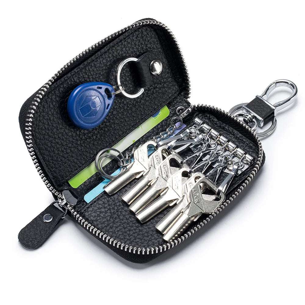 Multifunctional Zipper leather Key Case