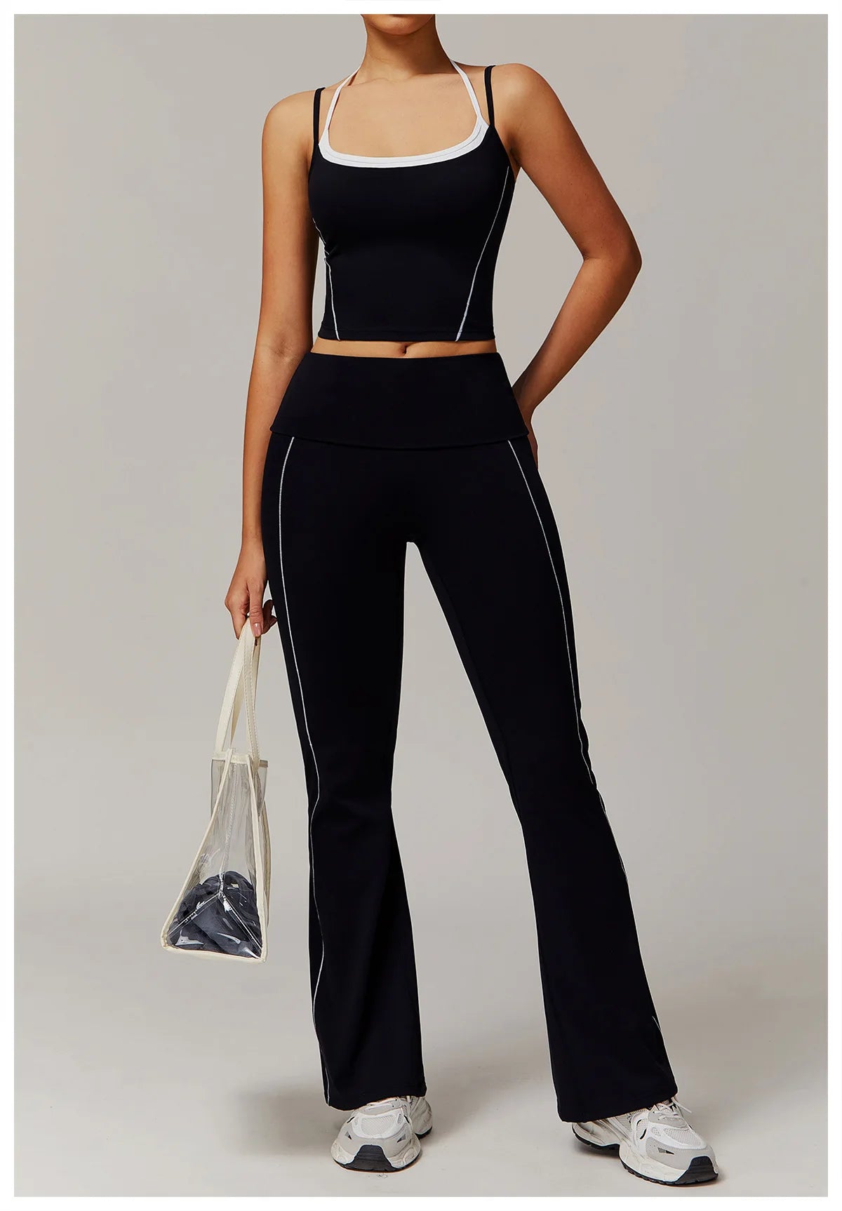 Bra & Flared high waisted leggings set