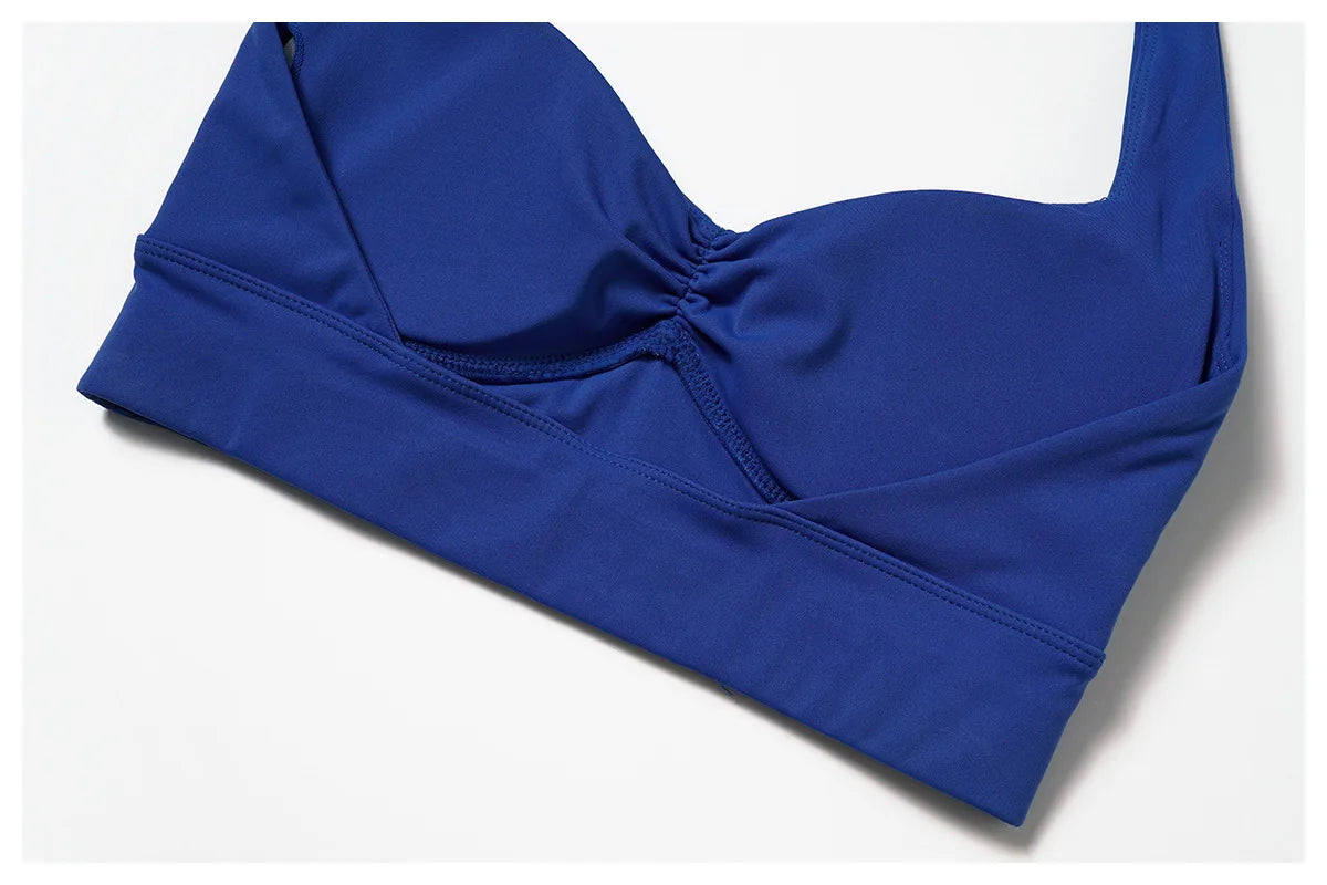 Halter neck push up ruched Sports Bra