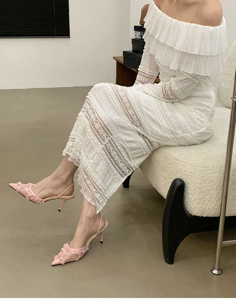 Pointed Toe Slip On low heel Shoes