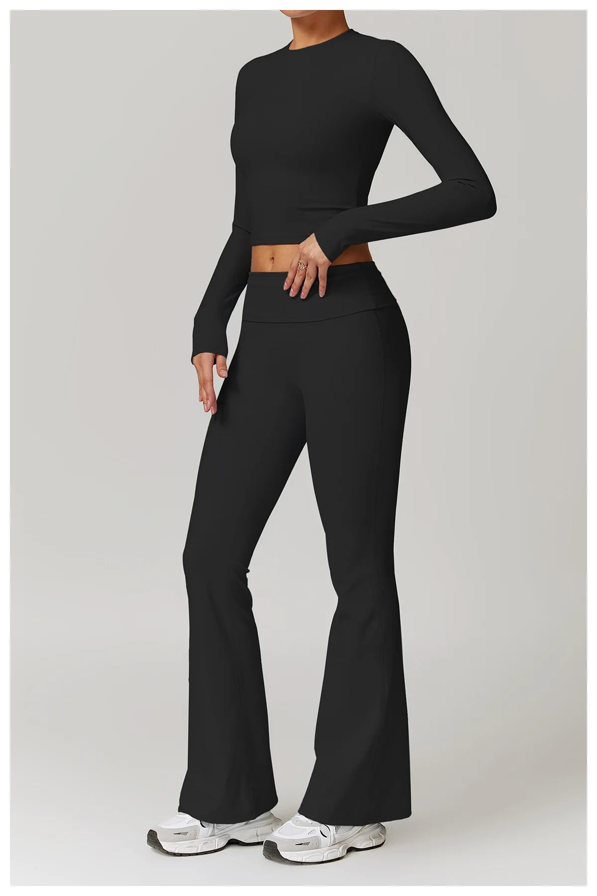 Long Sleeved Quick Dry round neck High Elastic Pilates Workout top