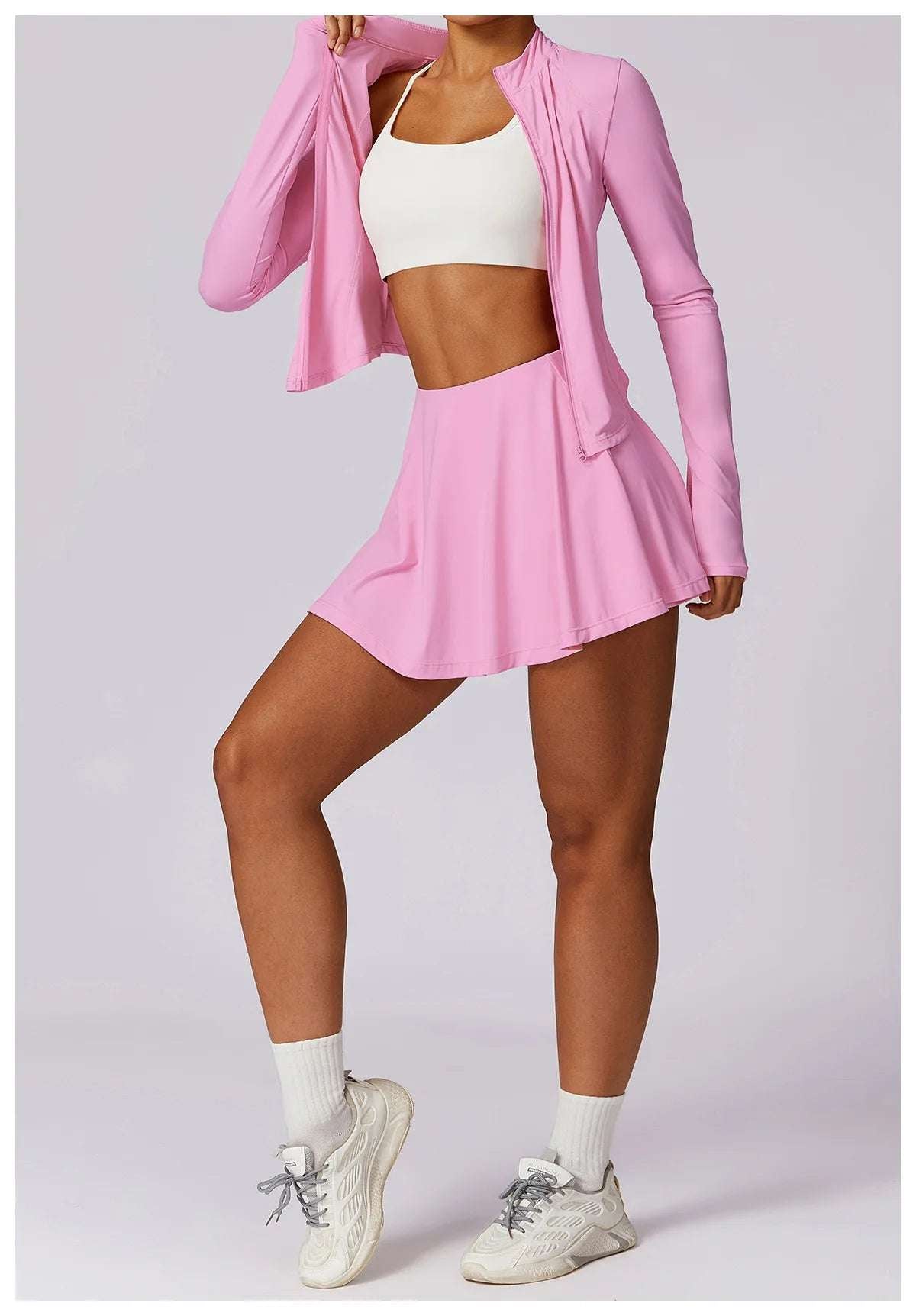 Long Sleeve Zipper Solid color Gym Workout jacket