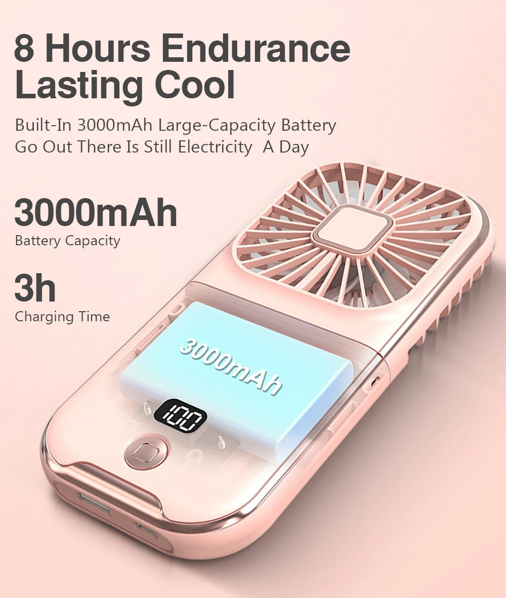 4 Speed Adjustable USB Rechargeable Portable Mini Fan