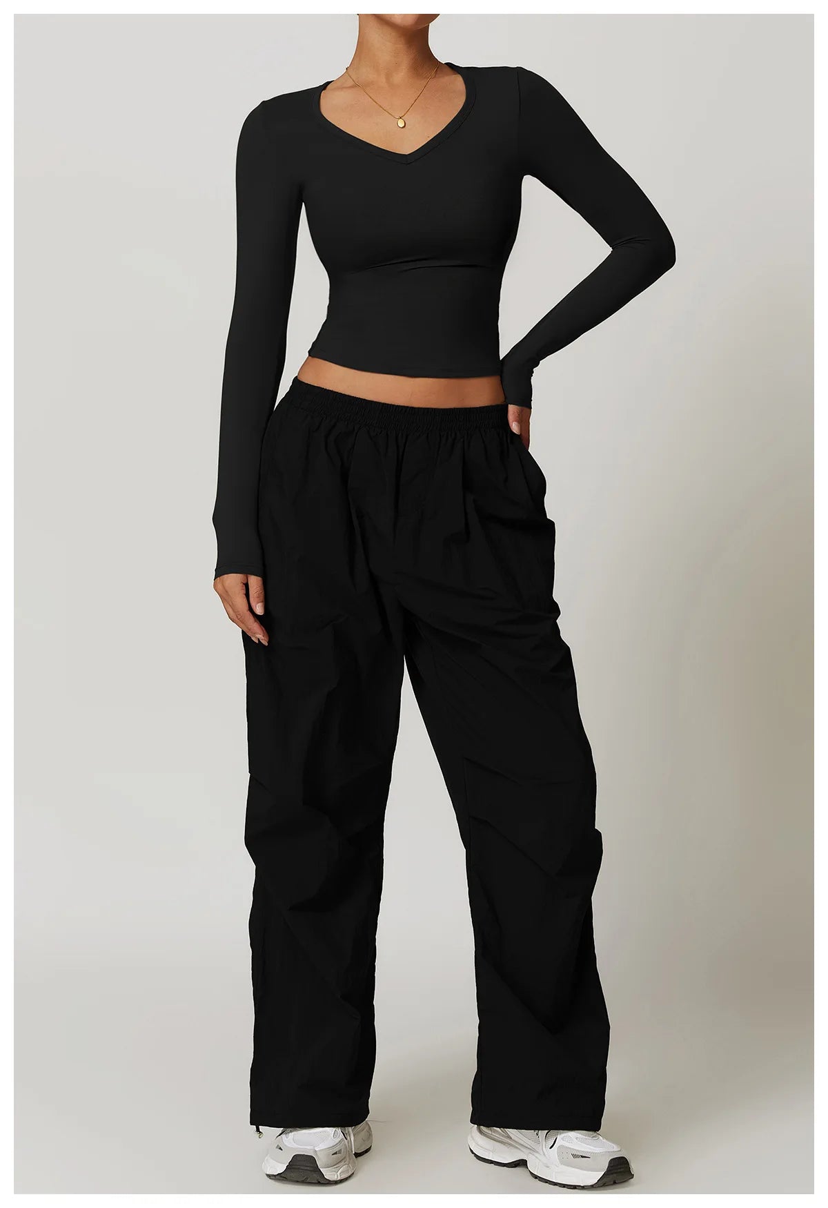 Long Sleeve gym Workout Crop Top