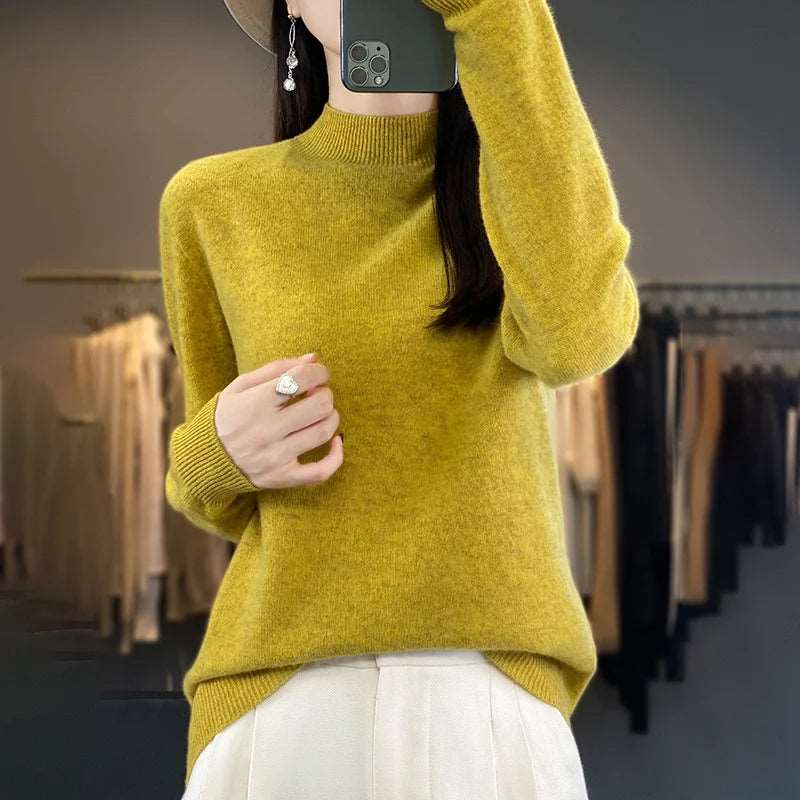100% Merino Wool Sweater Women Knitwear