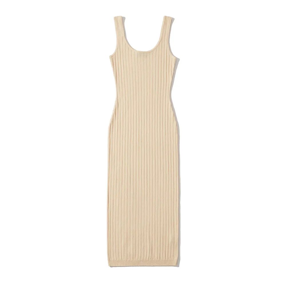 Summer Women Female Sexy Polyester Dress Beige One Size