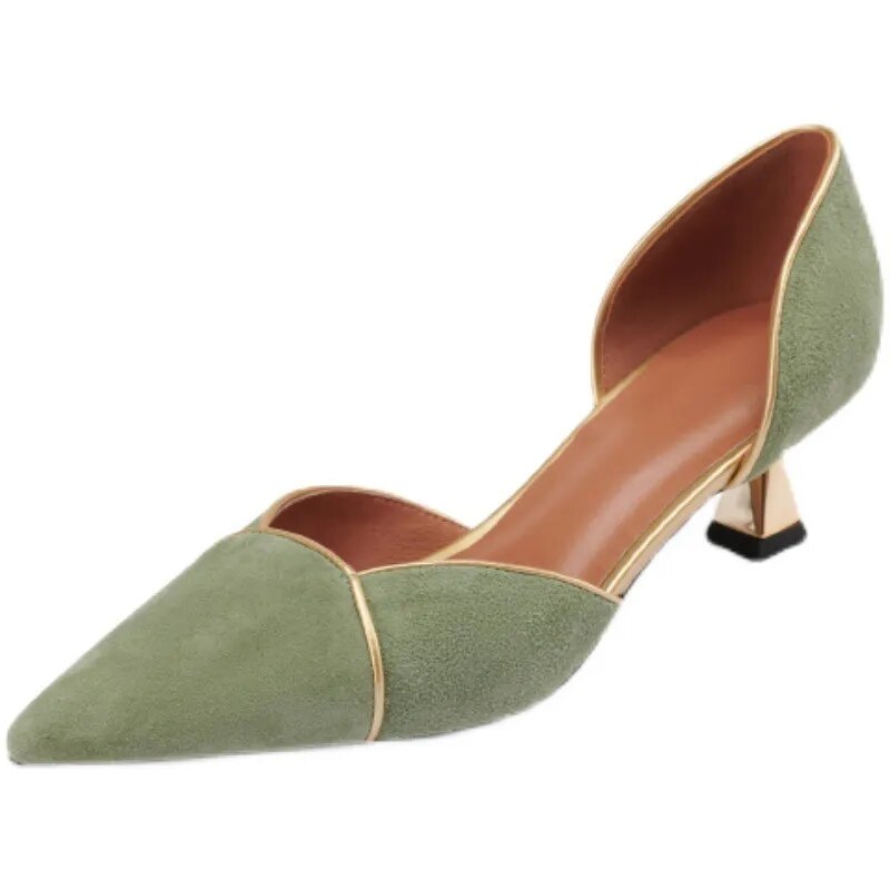 Women pointed toe Low kitten heel Shoes