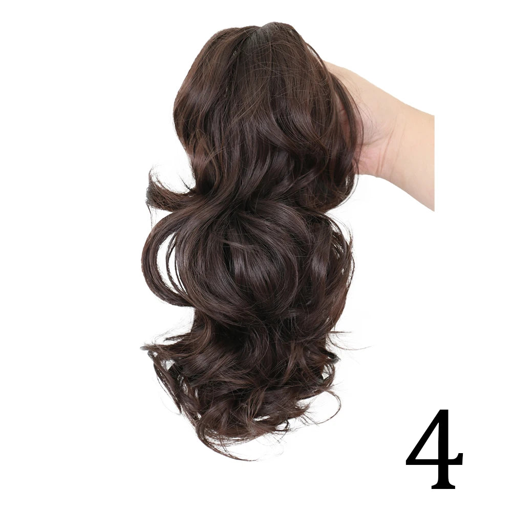 Claw Clip On Ponytails Extension Wavy Hair 12 Inches Hair Natural Extension 4 12inches