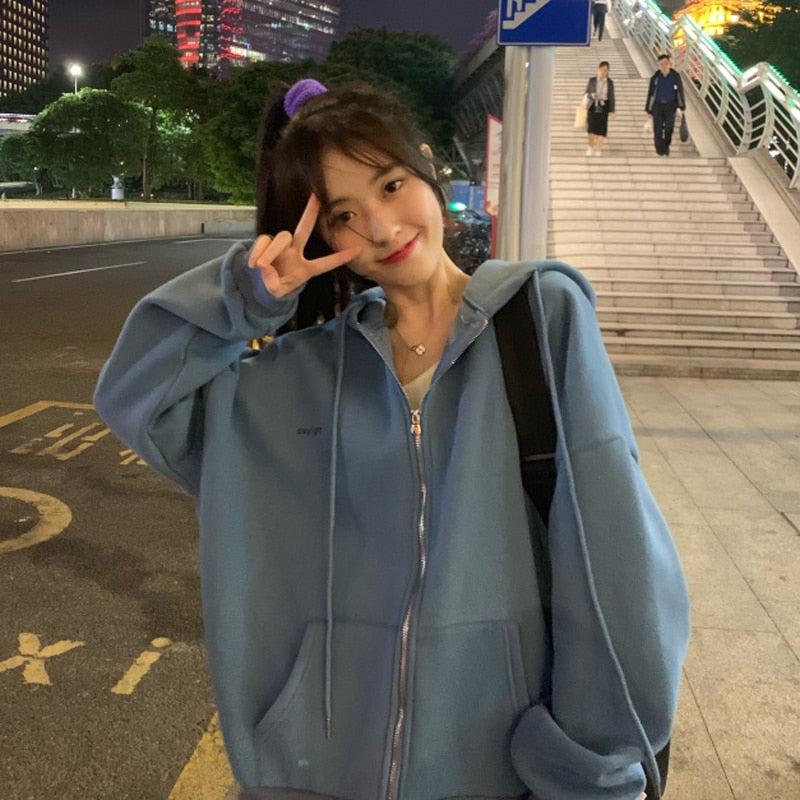 New Korean Version Hoodie BLUE