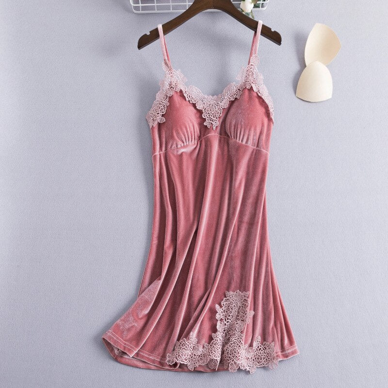 Velour lace Pyjamas Set Pink - Pajamas