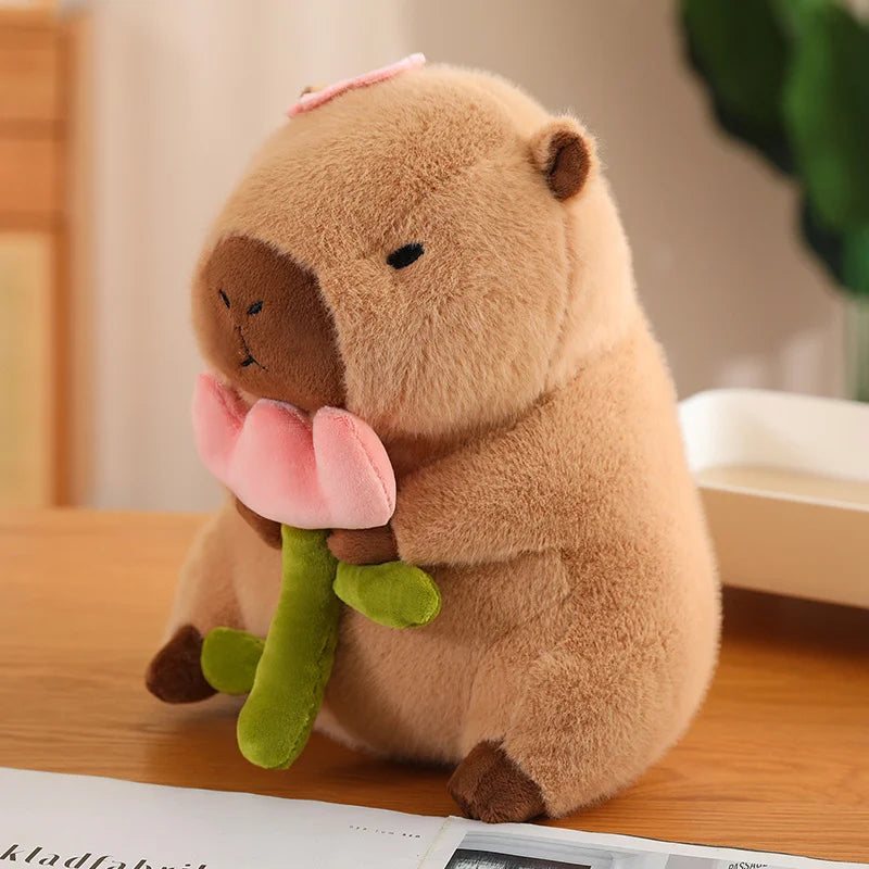 Capybara soft plush teddy toy Flower