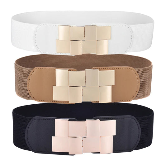 Women's Elastic Wide Waistband Classic Ladies belt