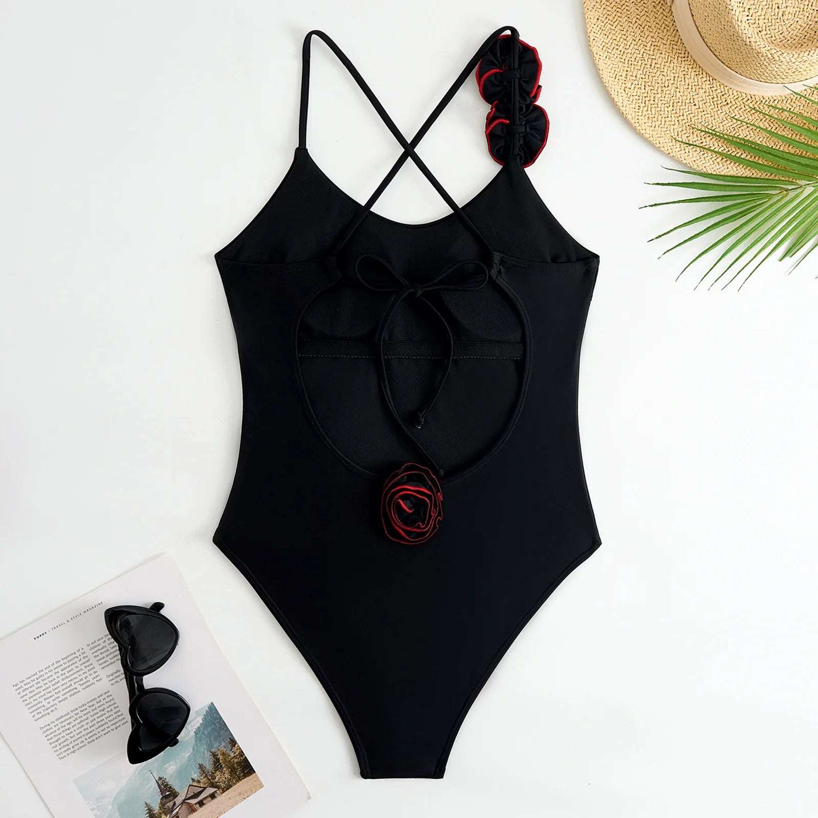 Flower Cross Back one piece swimsuit