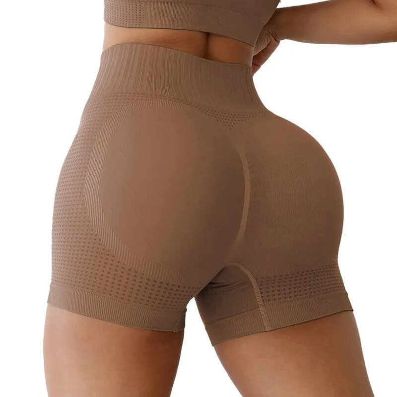 New Shorts Running Yoga Fitness Pants Brown4 L