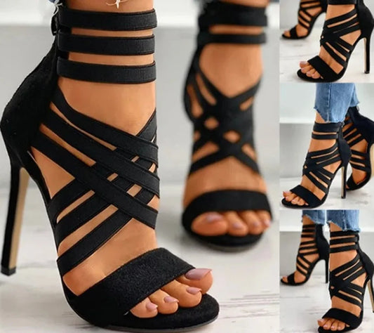 elastic bandage black High Heel sandals