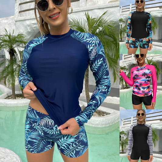 Women Floral Print Two Piece Swimsuit