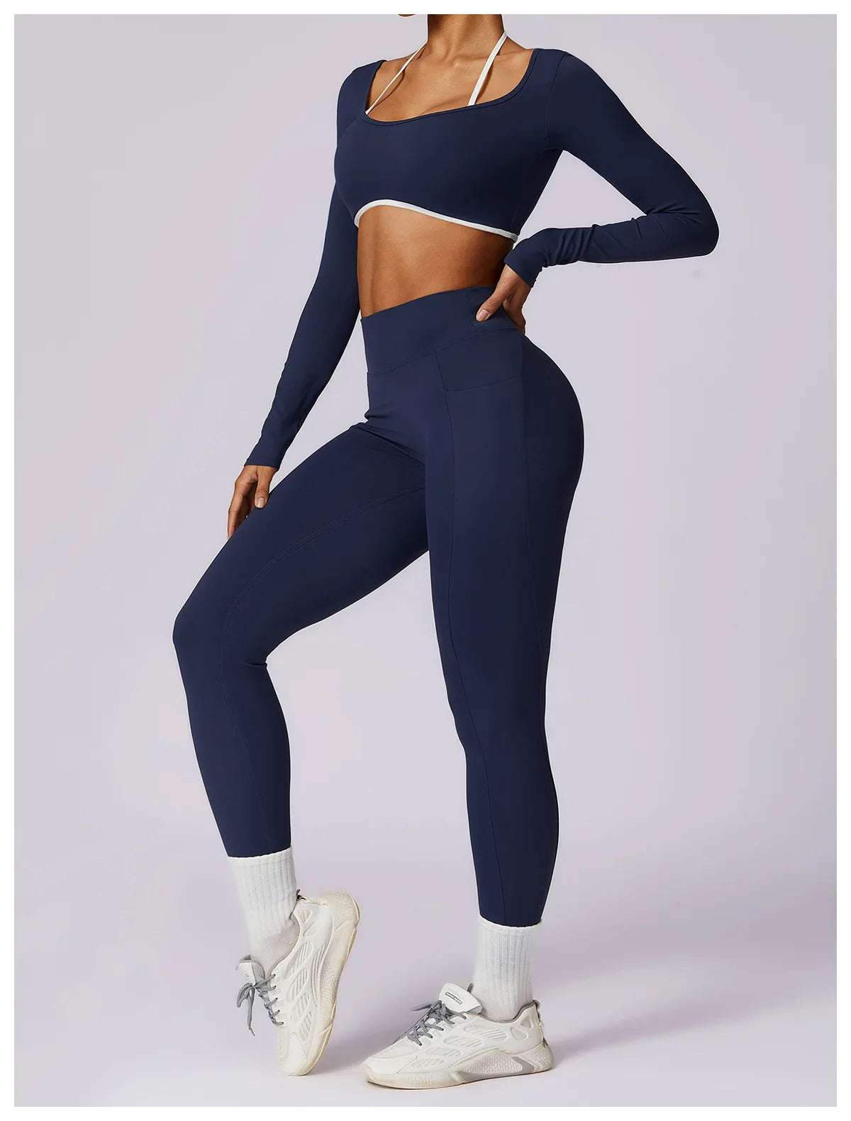 Long Sleeve open back Yoga Workout Fitness Top