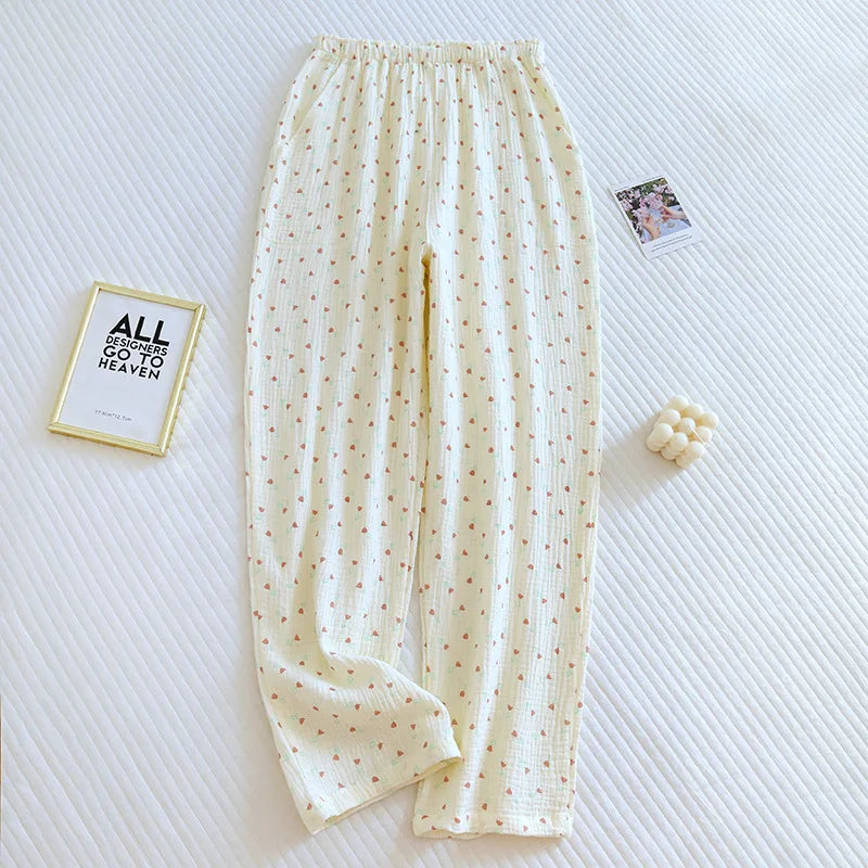 Cotton Crepe Loose lounge pyjama bottoms