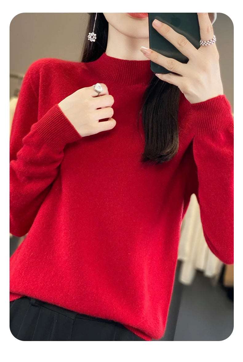 100% Merino Wool Sweater Women Knitwear