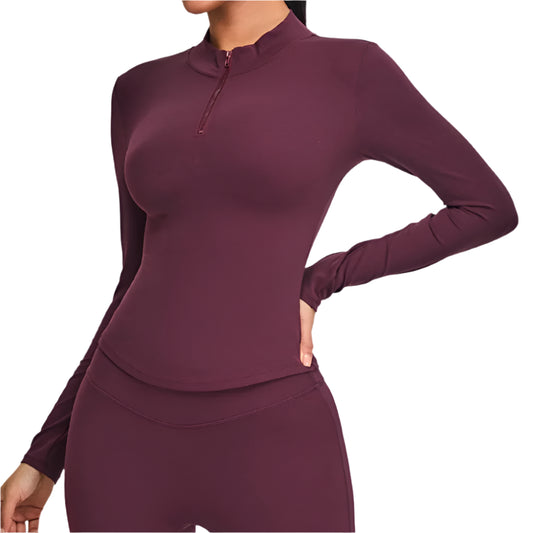 Half Zipper Long Sleeve Sports Top