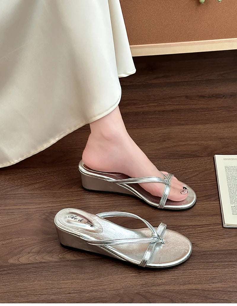 Clip Toe Wedges Heel Sandals