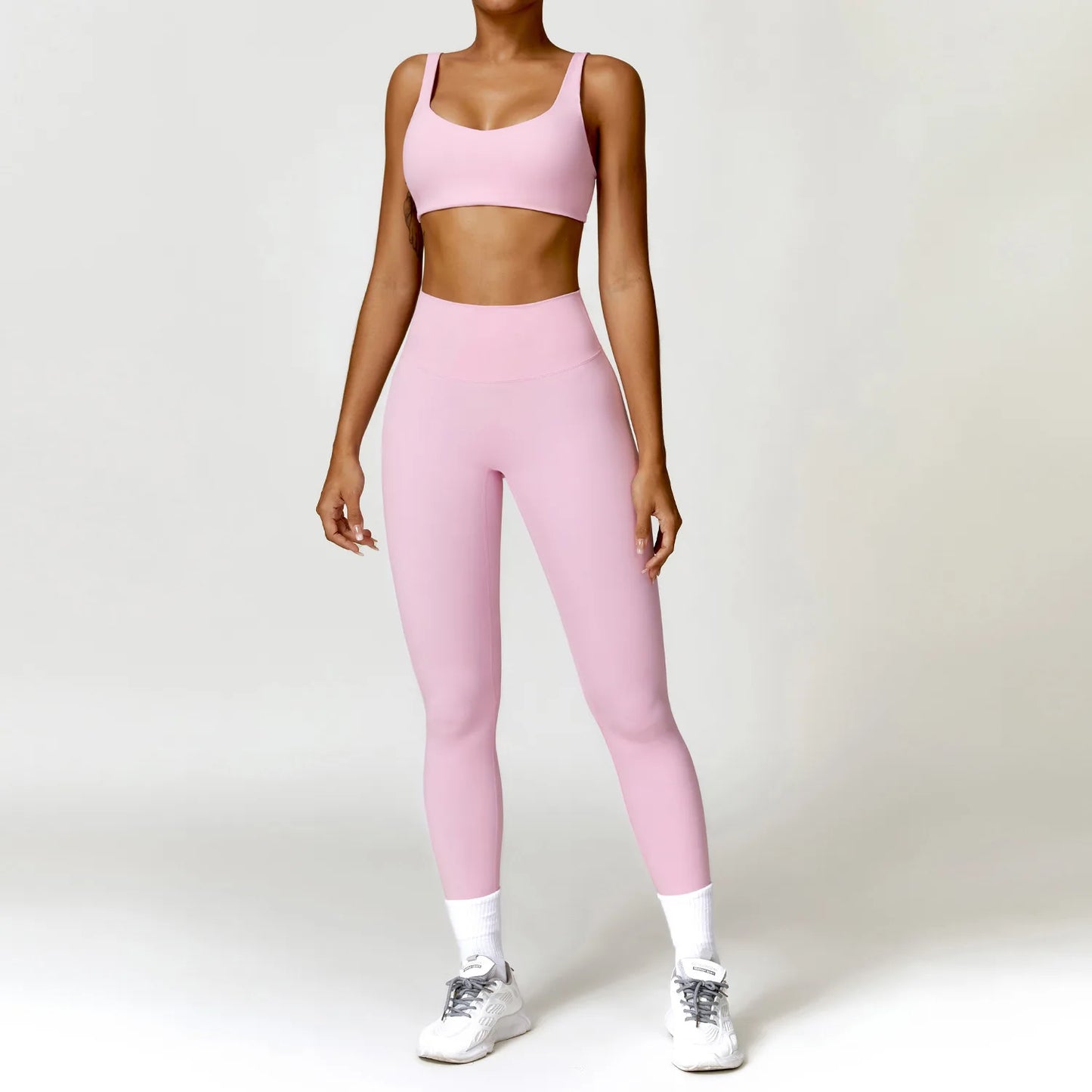 2 piece Yoga Set Gym Set Pink Set-2
