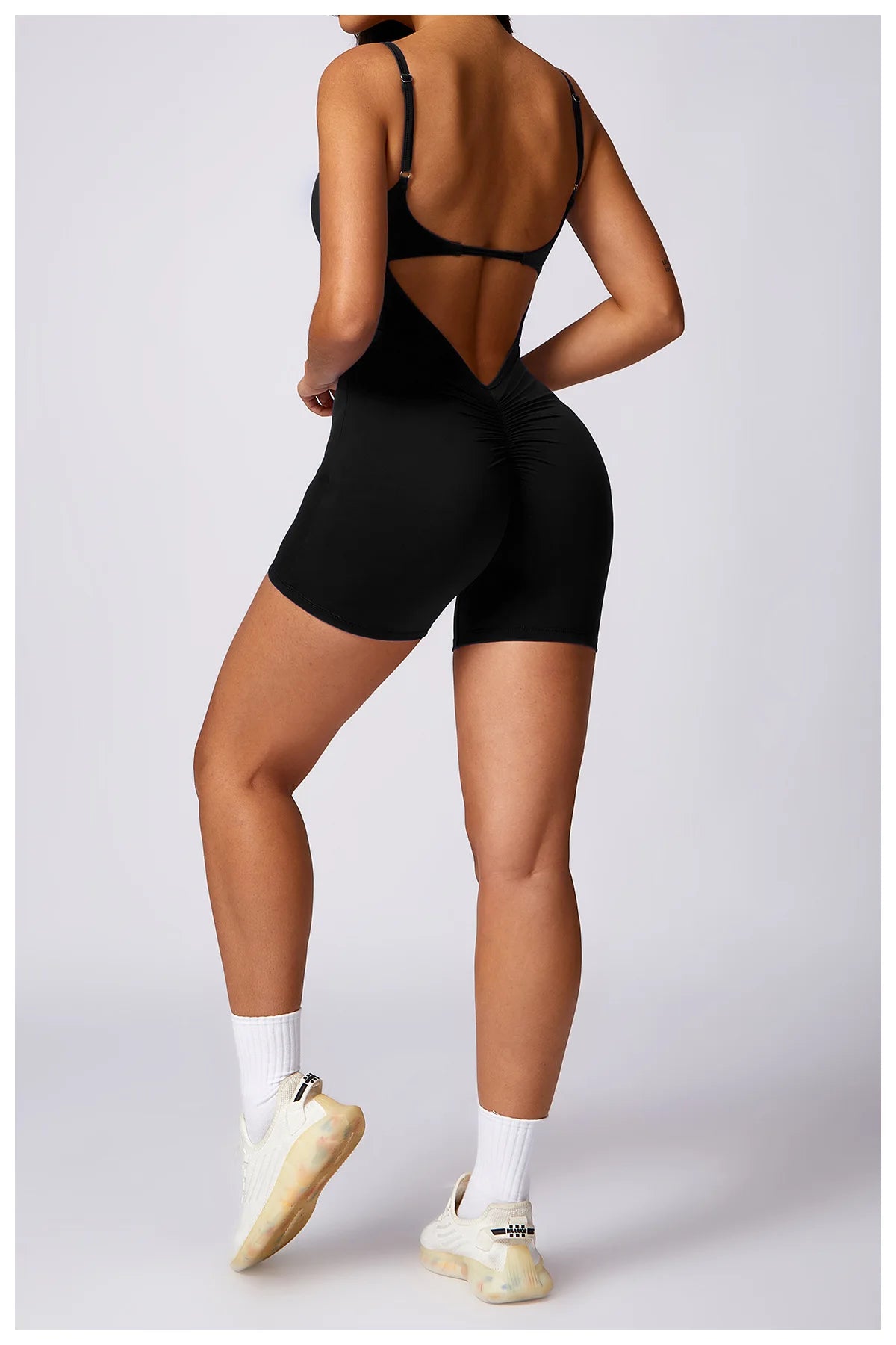 Backless Scrunch Butt Gym Workout Yoga shorts suit
