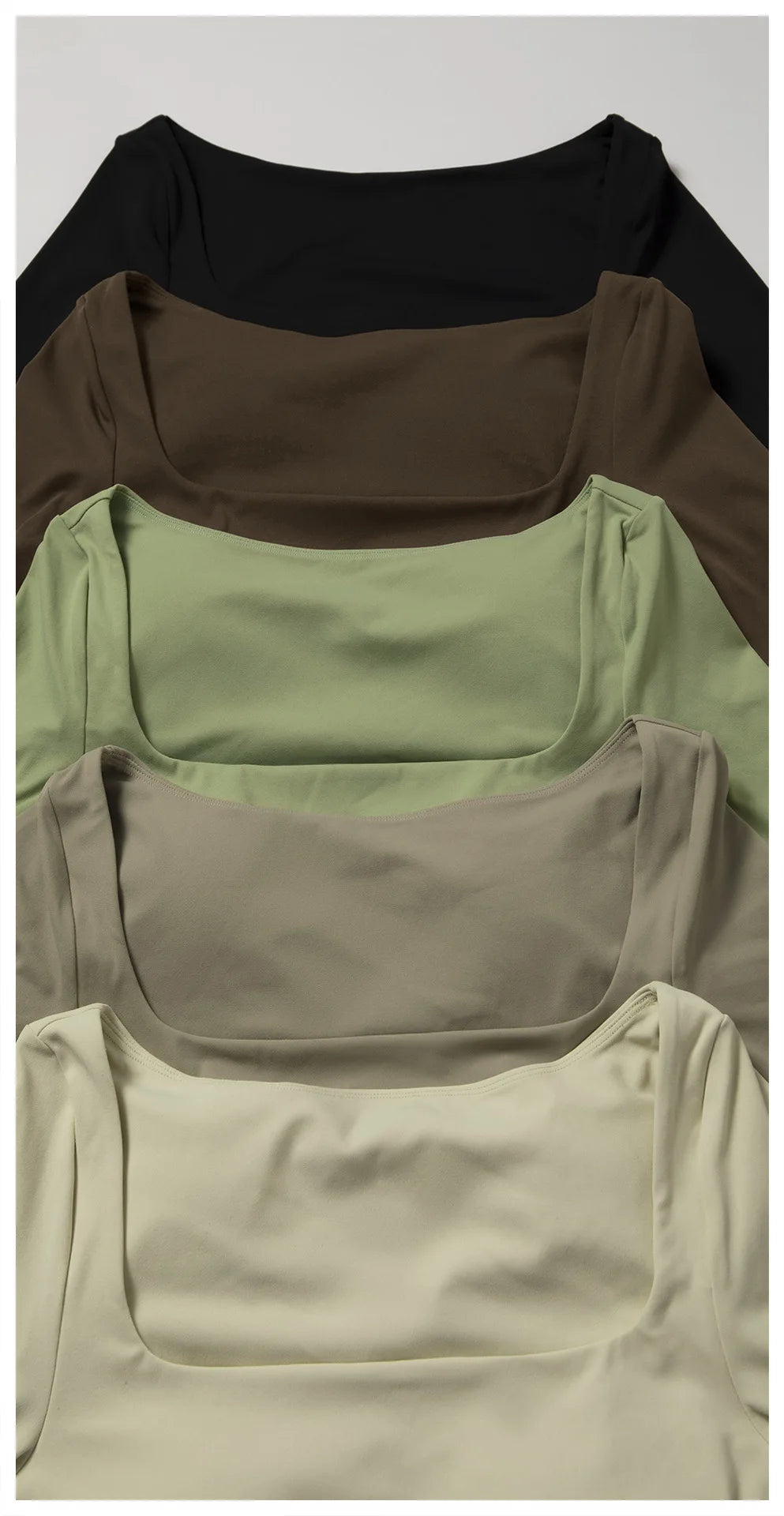 Long Sleeve square neck Workout Gym Top