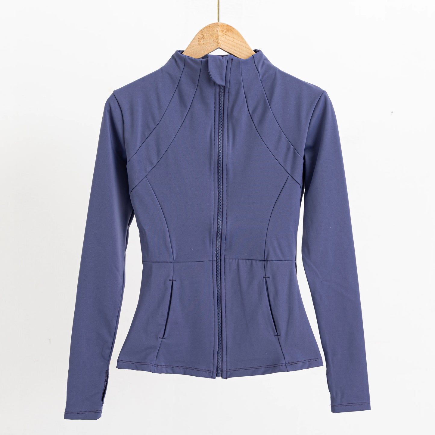 Long-sleeved zipper Fitness Running gym Top Jacket Midnight Blue