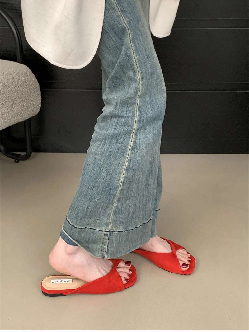 Open Toe pastel Color flat Sandals