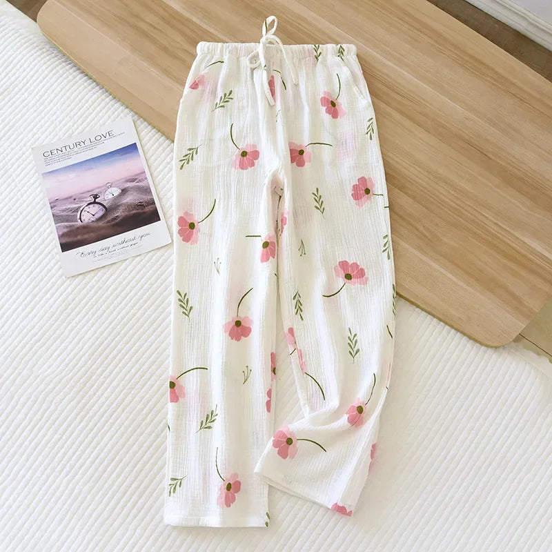 Cotton Crepe Loose lounge pyjama bottoms 11